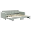 vidaXL Sof&aacute;-cama com gavet&atilde;o 90x200 cm veludo cinzento-claro