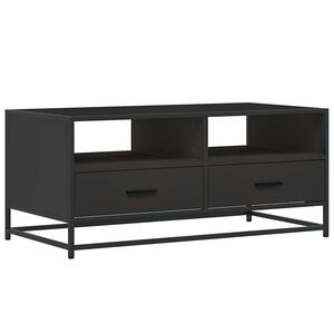 vidaXL Mesa de centro 100x50x45 cm derivados de madeira/metal preto