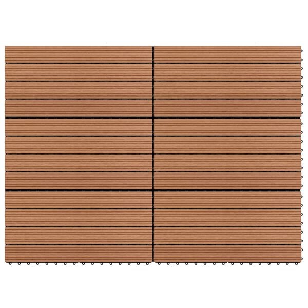vidaXL Ladrilhos 60x30 cm 6 pcs 1m² WPC castanho
