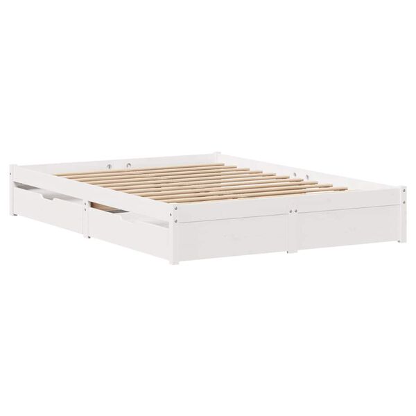 vidaXL Cama sem colch&atilde;o 120x190 cm madeira de pinho maci&ccedil;a branco