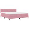 vidaXL Cama Box com colch&atilde;o com cabeceira Rosa 180 x 200 cm Veludo