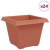 vidaXL Vaso Quadrado para Flores 24 pcs Vermelho Tijolo Pl&aacute;stico