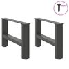 vidaXL P&eacute;s para mesa de centro antracite 2 pe&ccedil;as 50x(30-31) cm a&ccedil;o