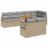 vidaXL Conjunto de Sof&aacute; de Jardim 9 pcs Bege Rattan Sint&eacute;tico