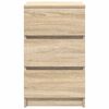 vidaXL Mesa de cabeceira com 3 gavetas 39x35x65 cm carvalho sonoma