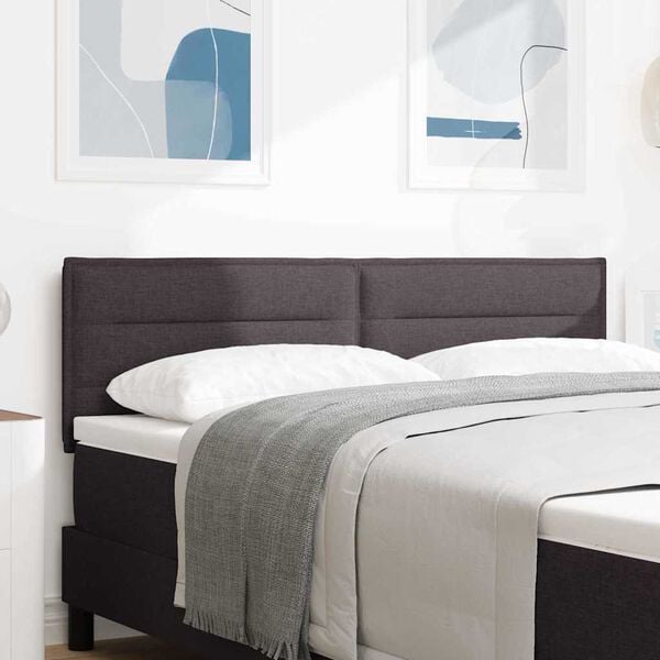 vidaXL Cabeceira com cabeceira Marrom Escuro 160 cm Couro Sint&eacute;tico