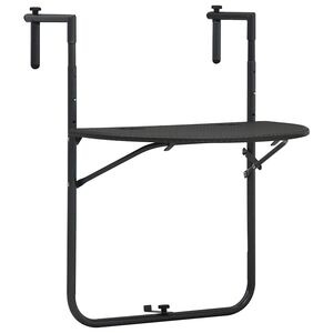 vidaXL Mesa varanda pendurar 60x64x83,5cm plástico aspe. vime castanho