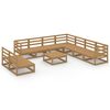 vidaXL 10 pcs conjunto lounge de jardim pinho s&oacute;lido castanho mel