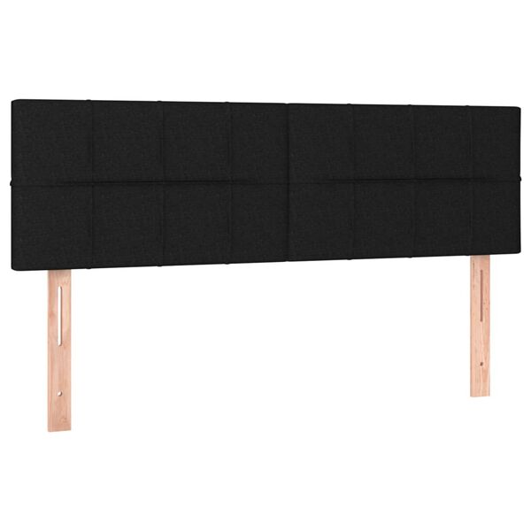 vidaXL Cabeceiras preto 144x5x78/88 cm tecido