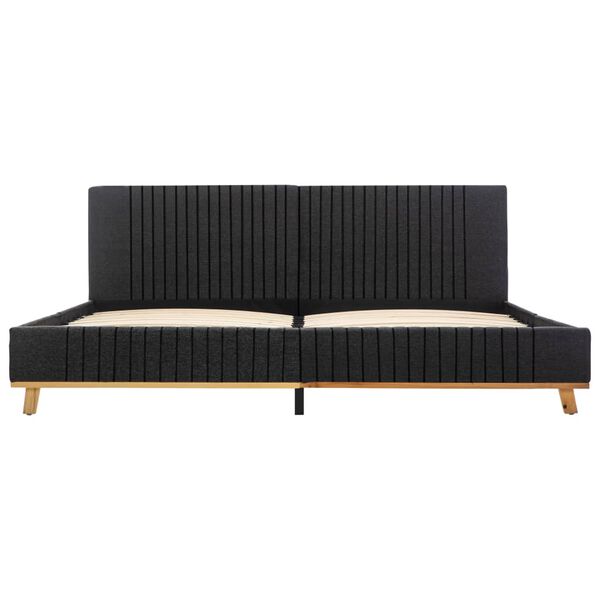 vidaXL Estrutura de cama sem colchão de tecido cinza escuro 180x200 cm
