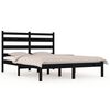 vidaXL Estrutura de cama casal 135x190 cm pinho maci&ccedil;o preto