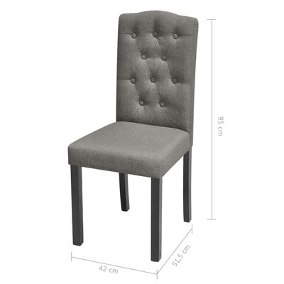 vidaXL Cadeiras de jantar 4 pcs tecido cinzento