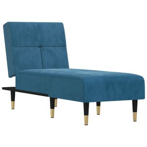 vidaXL Chaise longue veludo azul