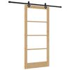vidaXL Porta Deslizante ORKDAL Natural e Preto 93 x 202 cm