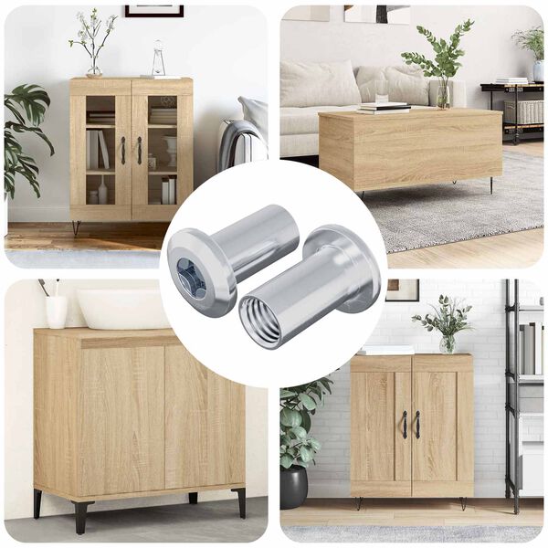 vidaXL Porca de Bloqueio 2 pcs N&iacute;quel M6 x 25 mm A&ccedil;o