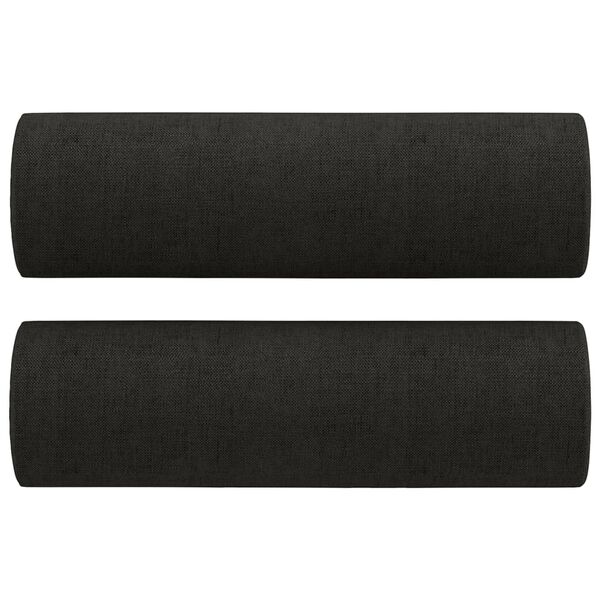 vidaXL Almofadas decorativas 2 pcs Ø15x50 cm tecido preto