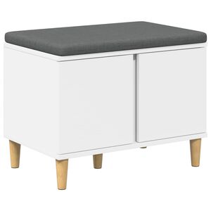 vidaXL Banco de Hall com almofada com porta Branco 60 x 38 x 46 cm