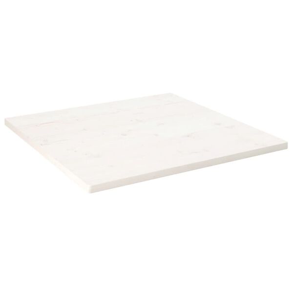 vidaXL Tampo de mesa quadrado 90x90x2,5 cm pinho maci&ccedil;o branco