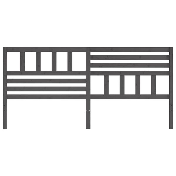 vidaXL Cabeceira de cama 186x4x100 cm pinho maci&ccedil;o cinzento