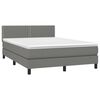 vidaXL Cama box spring c/ colch&atilde;o e LED 140x200 cm tecido cinza-escuro