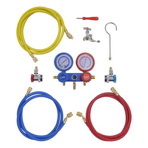 vidaXL Conjunto man&oacute;metro colector 2 formas num kit de ferramentas