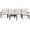 vidaXL 6 pcs conjunto lounge de jardim a&ccedil;o c/ almofad&otilde;es areia