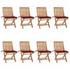 vidaXL Cadeiras de jardim dobr&aacute;veis c/ almofad&otilde;es 8 pcs teca maci&ccedil;a