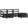 vidaXL 6pcs conjunto lounge jardim c/ almofad&otilde;es madeira maci&ccedil;a preto