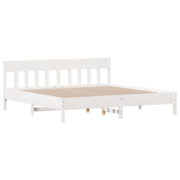 vidaXL Cama sem colchão 180x200 cm madeira de pinho maciça branco