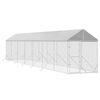 vidaXL Canil de exterior com teto 2x14x2,5 m aço galvanizado prateado