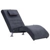 vidaXL Chaise longue de massagem c/ almofada camur&ccedil;a artif. cinzento
