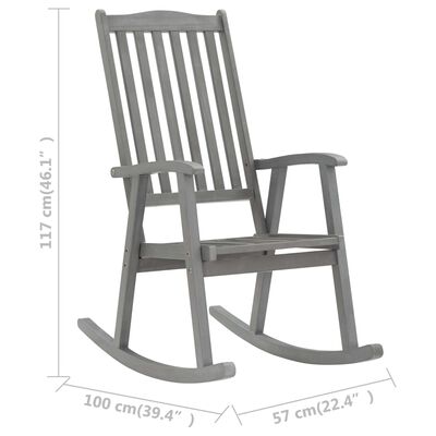 vidaXL Cadeira de baloiço madeira de acácia maciça cinzento