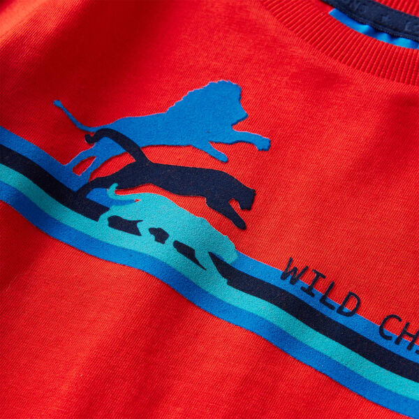 T-shirt de manga comprida para crian&ccedil;a vermelho 140