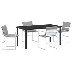 vidaXL Conjunto de Jantar para Jardim 5 pcs Branco 160 x 80 x 73 cm