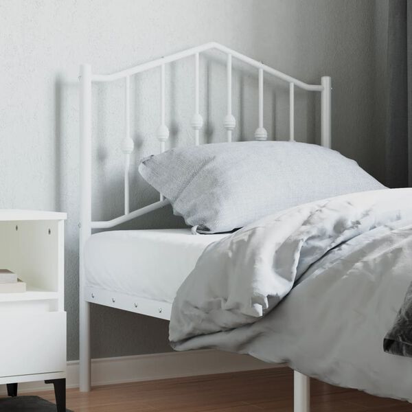 vidaXL Cabeceira de cama 80 cm metal branco