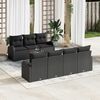 vidaXL Conjunto de Sof&aacute; de Jardim 8 pcs Preto vime PE