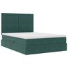 vidaXL Cama com arruma&ccedil;&atilde;o e colch&atilde;o Verde Escuro 140 x 200 cm Veludo
