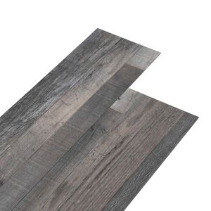 vidaXL Pranchas de Piso Cinzento 5,26 m&sup2; 18 unid. PVC