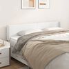 vidaXL Cabeceira cama c/ abas couro artificial 163x16x78/88 cm branco