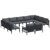 vidaXL Conjunto de Sof&aacute; de Jardim 11 unid. Preto A&ccedil;o