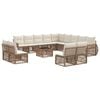 vidaXL Conjunto de Sof&aacute; de Jardim 14 pcs Bege e Branco Creme vime PE