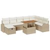 vidaXL Conjunto de Sof&aacute; de Jardim 9 unid. Bege vime PE