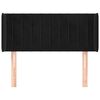 vidaXL Cabeceira de cama c/ abas veludo 93x16x78/88 cm preto
