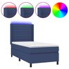 vidaXL Cama box spring c/ colch&atilde;o e LED 80x200 cm tecido azul