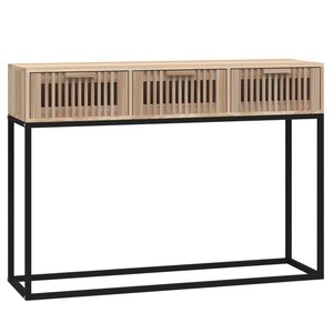 vidaXL Mesa consola 105x30x75 cm derivados de madeira e ferro