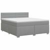 vidaXL Cama box spring com colch&atilde;o Cinzento-claro 160 x 200 cm Tecido
