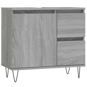 vidaXL Arm&aacute;rio WC 65x33x60 cm derivados de madeira sonoma cinzento