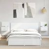 vidaXL Cabeceira de cama c/ armários 160cm derivados de madeira branco
