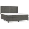 vidaXL Cama com molas/colch&atilde;o 180x200 cm veludo cinzento-escuro