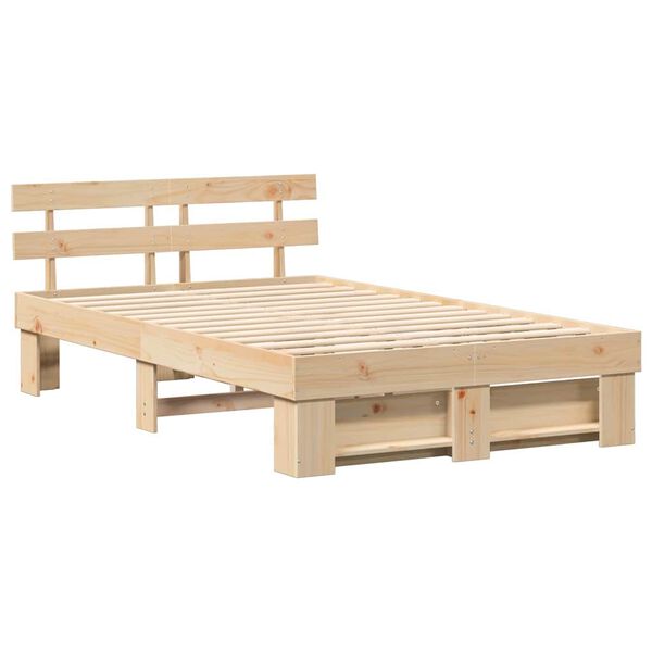 vidaXL Estrutura da Cama com cabeceira Castanho 140 x 190 cm